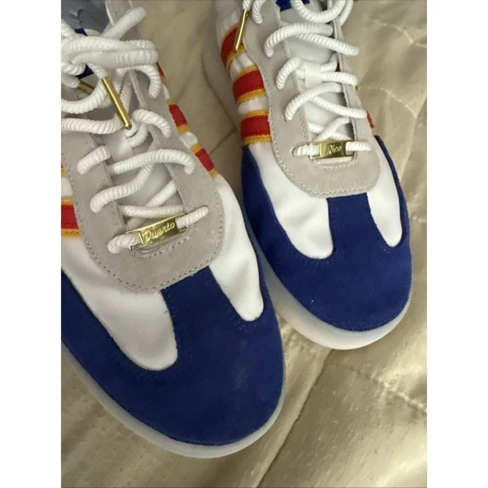 Adidas SL 72 RS Mens 12.5 White Blue Red Yellow Retro Sneakers JQ9003